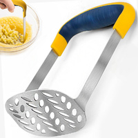 Large Smooth Mash Potato Masher Heavy Duty Stainless Steel Versatile Masher