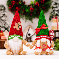 2 Pack Lighted Christmas Gingerbread Man Christmas Decorations Light Up Doll Toy