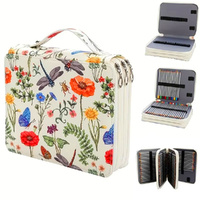 124-Hole MultiColor Large-Capacity Pencil Zipper Three-Layer Pen Bag Storage Bag