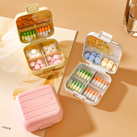 4 Pack Portable Pill Box Double Sealed 7-Day Divided Medicine Organizer Travel Pill Organizers