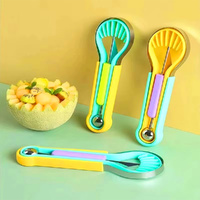 4 Pack Melon Baller Scoop Set 4 In 1 Fruit Cutters Watermelon Fruit Carving Tool