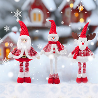 3 Pack Christmas Retractable Doll Cute Elk Santa Claus Doll Tabletop Decorations