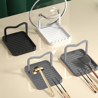 4Pcs Kitchen Desktop Pot Lid Holder Foldable Pot Cover Rack Spatula Storage Rack
