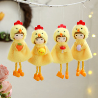 4Pcs Easter Doll Hanging Ornament Chick Angel Girl Doll Pendant Party Decoration
