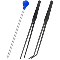 3Pcs Tank Accessories Extra Long Tweezers For Aquarium Coral Feeder Long Syringe