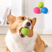 3Pcs Squeaky Dog Toy Durable Bite-Resistant Chew Ball with Teething Aid