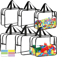 6Pcs Storage Bag Reusable Clear PVC Board Game Storage Travel Organizer Bags