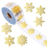 2500pcs Christmas Snowflake Envelope Seal Stickers Gold Snowflake Seal Stickers