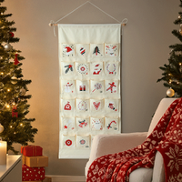 24 Pockets Wall Hanging Storage Bag Christmas Ornaments Calendar Hanging Pocket