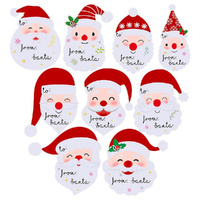 12 Sheets 108 Pcs Santa Tag Stickers Christmas Labels Stickers Name Tag Stickers