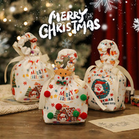 4 Pack Christmas Apple Bag Portable Christmas Eve Gift Packaging Bag Candy Bag
