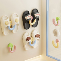 3 Pack Wall Mounted Slippers Hanger Shoe Storage Rack Suction Cup Slipper Rack