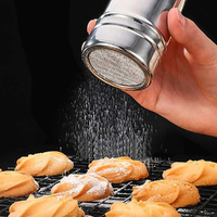 2Pcs stainless steel mesh tube type dusters dusting salt shaker spice jar shaker