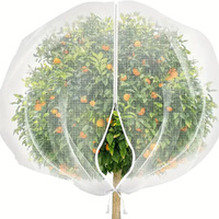 3Pcs Garden Mesh Netting with Drawstring & Zipper Plant Mesh Cover for Vegetable Flowers Fruits