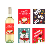 96pcs Christmas Wine Label Bottle Stickers Xmas Wine Bottle Cover Gift Set