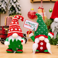 2Pcs Christmas Decorations Gnomes Doll Ornament Knitted Curved Hat Faceless Doll