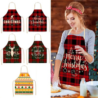 5 Pack Christmas Apron Holiday Kitchen Apron Christmas Santa Claus Decor Apron