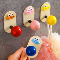 4 Pcs Wall Mounted Hooks Cute Punch Free Wall Hook For Bathroom Kitchen