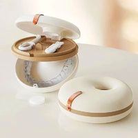 4pack Portable Denture Storage Box Double-Layer Braces Organizer Denture Cleaning Container Case