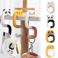 8Pcs Cute Portable Bag Hooks Animal Plastic Table Hooks Handbag Organizer Holder