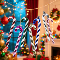 12pcs Christmas Candy Canes Twisted Crutch Christmas Tree Hanging Ornaments