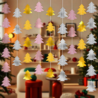 240 pcs Glitter Christmas Tree Ornament Paper Garland Hanging Pendant For Xmas