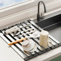 Draining Rack 304 Stainless Steel Kitchen Sink Portable Foldable Dish Drain Rack