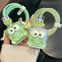 2 Pack Cute Cartoon Protective Case for iPhone 20W USB-C Adapter Charger Cable