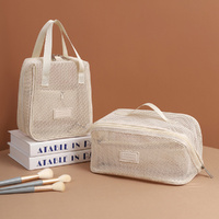 2Pcs Large Capacity Mesh Storage Bag Cosmetic Bag Travel Toiletry Bags