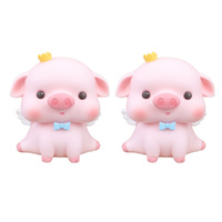 2 Pack Portable Coin Bank Cartoon Cute Pig Piggy Anti-Fall Piggy Bank Ornament