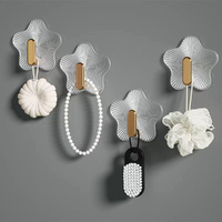 10Pcs Star Shaped Storage Hooks Sticky Holder Rack Bathroom Wall Organizer Hooks