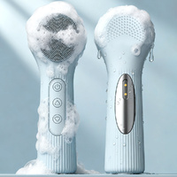 Double-Sided Electrical Facial Cleansing Brush Facial Massage Brush Heating Silicone Face Wash Brush