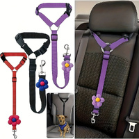 3Pcs Pet Seat Belt Car Headrest Restraint Adjustable Safety Rope Dog Car Seat Belt