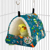 2pcs Winter Warm Bird Nest Bird Tent Plush Hammock Hut Hanging Nest Parrot Hideaway Cave