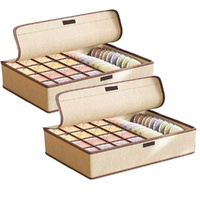 2 Pack Foldable Sock Underwear Organizer Divider With Lid Closet Dividers For Underwear Socks