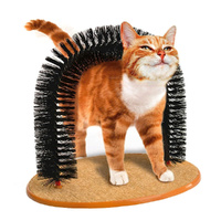 Cat Toy Arch Self Groomer Pamper Feline with A Massage Grooming Rubbing Brush