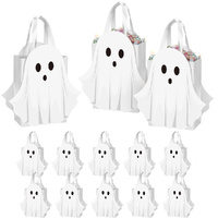 10 Pcs Halloween Ghost Paper Gift Bags white Simple Goodie Bags Halloween decor