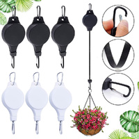 6 Pack Plant Hook Pulley Retractable Plant Hanger Easy Reach Lifting & Telescopic Flower Basket Hook