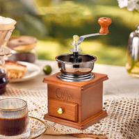 Manual Coffee Grinder Vintage Wooden Coffee Bean Grinder Portable Hand Coffee Bean Grinder
