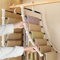 2 Pack Multifunctional Trouser Hanger Stainless Steel Pants Hanger Closet Organizer Racks