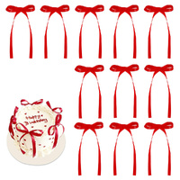 60 Pack Red Ribbon Bows for Cake Bow Cake Toppers