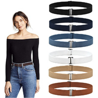6 Pack No Show Stretch Belts Invisible Belt for Women Invisible Elastic Belt for Jean Tuck Band