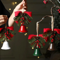 4Pcs Christmas Bell Pendant Exquisite Retro Christmas Jingle Bells with String Xmas Tree Pendant