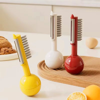 3 Pack Multi-Functional Vegetable Peeler 3 In 1 Stainless Steel Fruit Peeler With Cleaning Brush