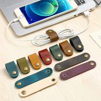 20Pcs Earphone Wire Organizer Leather Cable Winder Data Line Plug Bobbin Winder