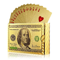 Waterproof Gold and Silver Foil Poker Playing Cards Deck of Plastic Playing Cards Gift (Gold 2 Deck)