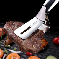 2Pcs Stainless Steel Food Turner&Tongs Kitchen Tongs Buffet Tongs Barbecue Tongs