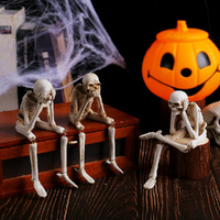 3Pcs Halloween Skull Decoration Resin Skeleton Ornaments Halloween Outdoor Party Courtyard Decora