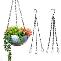8 Pack 40cm Hanging Baskets Chain With 3 Hooks Hanging Chains Flower Pot Chain