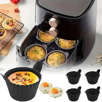 8Pcs Reusable Silicone Air Fryer Mold Egg Poacher Mould Kitchen Bakeware Cooking